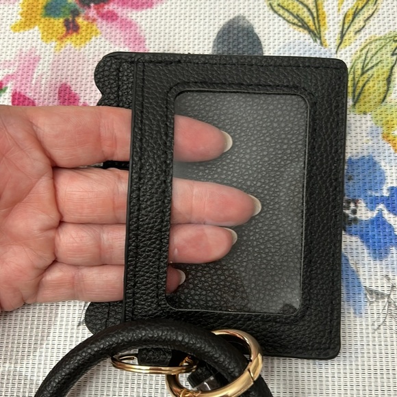 Black keyring wallet, wristlet credit card holder with tassel. New. No tags. - Picture 4 of 8